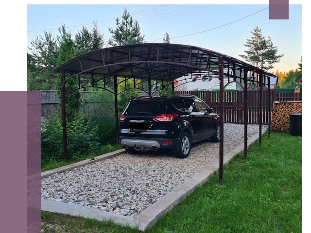 Навесы для автомобиля в Вологде от 13200 руб.  | ПРОЛЁТ-Вгд