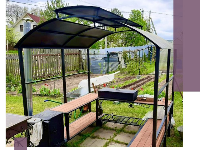 Навесы для барбекю в Вологде: изготовление, монтаж и демонтаж