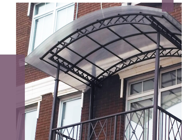 Козырьки над балконом в Вологде от 8680 руб.  | ПРОЛЁТ-Вгд