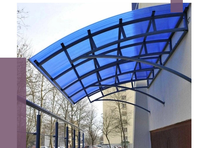 Козырьки из поликарбоната в Вологде от 4314 руб. под ключ | ПРОЛЁТ-Вгд