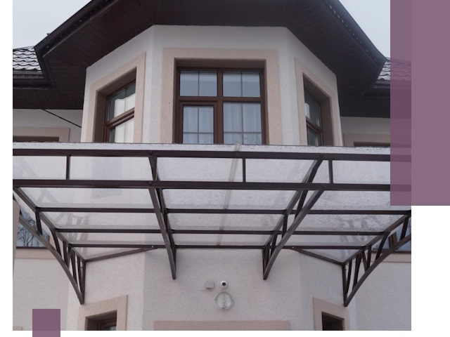 Козырьки из поликарбоната под ключ в Вологде