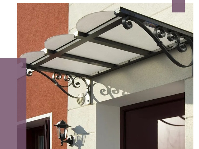 Односкатные козырьки в Вологде от 8423 руб.  | ПРОЛЁТ-Вгд