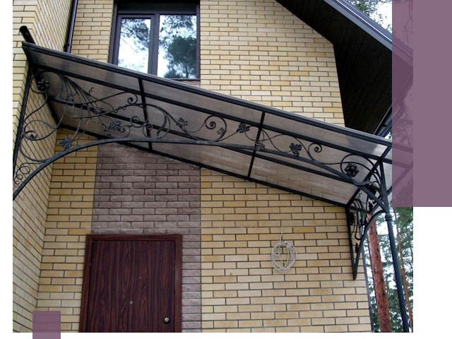 Односкатные козырьки из металла под ключ в Вологде