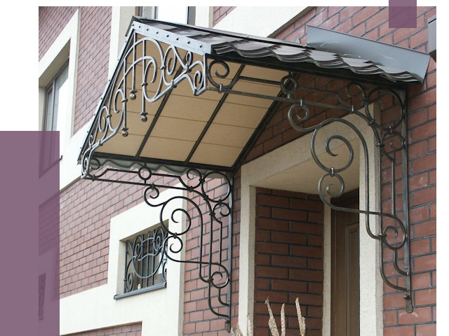 Двускатные козырьки в Вологде под ключ от 12840 руб.