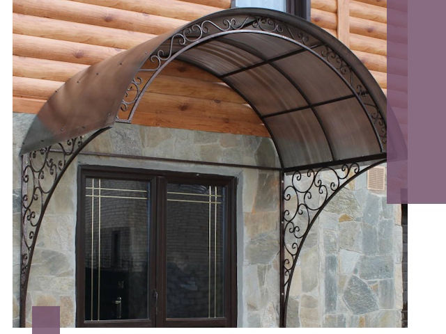 Арочные козырьки под ключ в Вологде: изготовление и монтаж